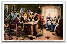 Signing of Compact Cabin of the Mayflower UNP Detroit Publishing DB Postcard XB6 - $3.91