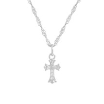 Fine jewelry 925 sterling silver cross with cubic zirconia gold vermeil necklace - £24.77 GBP