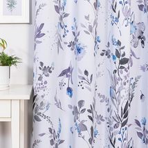 MYSKY HOME Living Room Curtains 95 Inch Long Floral Blackout, Blue and Grey - £28.35 GBP