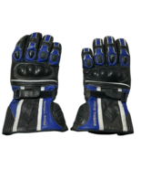 Frank Thomas Black  w/Purple Trim Leather Motorcycle Gloves Knuckle Armo... - $92.77 CAD