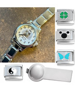 White Dog Face Italian Charm Watch with Bracelet & Tool & Stainless Steel Links - $18.69