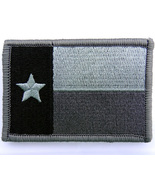 Sliver gray Texas State flag Patch 3&quot;x2&quot; Inches Hook and Loop backing - £4.69 GBP