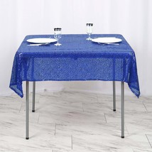 Royal Blue - 54&quot; Tablecloths Square LUXURY COLLECTION Duchess Sequin Wed... - £32.32 GBP