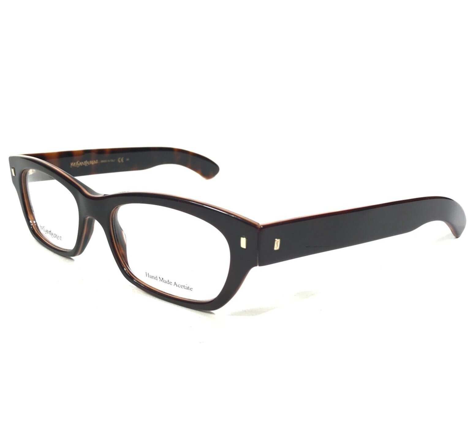 Yves Saint Laurent Eyeglasses Frames YSL6333 YXR Dark Brown Tortoise 51-17-140 - £74.39 GBP
