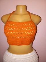Crochet crop top, summer top, summer vest, halter top - $40.00