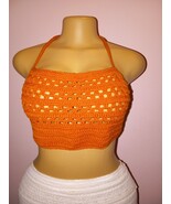 Crochet crop top, summer top, summer vest, halter top - $40.00