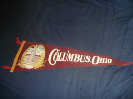 VINTAGE 1940s Columbus Ohio Lincoln Tower wool/felt Pennant - £26.75 GBP