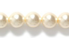 6mm Czech Round Glass Pearl Beads, Parchment, 50 cream druk ivory beige Preciosa - $2.50