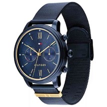 Tommy Hilfiger Mujer Cuarzo Acero Inoxidable Esfera Azul 38mm Reloj 1782305 - £99.30 GBP