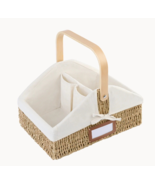 StorageWorks Seagrass Woven Baby Diaper Caddy Picnic Basket Organizer wi... - $52.46