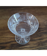 Set of 2 Cut Glass Sherbet/Cordial/Compote Glasses 5-1/4" high 4-3/4" wide - $19.80