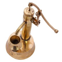 Brass Mini Hand Pump with Container Showpiece  Office Decoration Brass Figurines - £17.83 GBP
