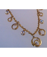 Necklace Banana Republic Gold Chain Clear Crystal Charms RhineStones NWT   - £9.44 GBP