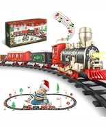 Electric Christmas Train Set Lighted Holiday Toy Train with Music for Xm... - $349.39 MXN