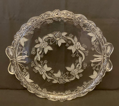 Vintage Mikasa Angelique cake platter plate crystal clear glass West Germany - £15.73 GBP