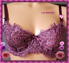 RARE  36C Angels Wicked UPLIFT PushUp wo padding Victorias Secret Ruby Lurex Bra - £31.96 GBP