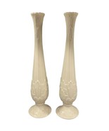 LENOX Set 2 Acanthus Woodland Ivory Leaf Embossed Tall Bud Vase Florenti... - £9.79 GBP