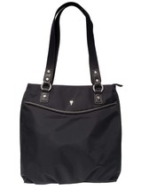 NWT Lancaster Paris Black Coated Nylon Leather Trim Tote - £73.89 GBP