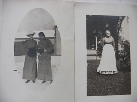 Two Vintage post card of unidentified 1900 era women in outside their ho... - £15.89 GBP