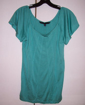 NWT Marc by Marc Jacobs Turquoise Blue Spun Silk Pin Tucked Top Blouse Sz Medium - £51.42 GBP