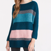Lou &amp; Grey Loft Women&#39;s Striped Plushfuzz Poncho Sweater size M NWT - £23.59 GBP