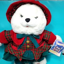 Christmas  Carol Teddy Bear Stuffed Plush White 1993 Anniversary 150th L... - £28.79 GBP