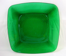 Anchor Hocking Luncheon Plate Forest Green Charm Square Glass Design - £23.13 GBP