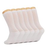 AWS/American Made 6 Pairs White Diabetic Crew Socks Non Binding Top Larg... - £12.41 GBP