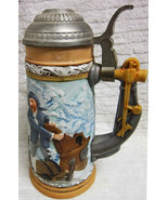 1982 Norman Rockwell &quot;Braving The Storm&quot; Porcelain Collector&#39;s Stein - $250.00