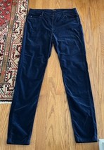 J. McLaughlin Mid Rise 8 Watson Velvet Jeans Soft Stretch Skinny Pants Blue - £39.08 GBP