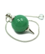 Bulk 5 Pcs Natural Green Aventurine Ball Shaped Gemstone Dowsing Pendulums - $70.36 CAD