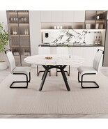 Expandable Circular Dining Set 4-6 | 4 Cushioned Armless Chairs - €780,94 EUR Expandable Circular Dining Set 4-6 | 4 Cushioned Armless Chairs - €780,94 EUR
