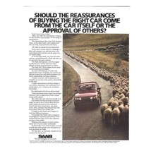 Saab Advertisement Vintage 1984 80s Retro 8.25x11” Luxury Auto Sedan - £10.95 GBP