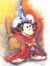 Framed Canvas Art Print Giclee Mickey Mouse Wizard Magic Fantasia - £31.64 GBP