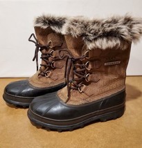 Vtg Sorel Caribou Boots Men&#39;s Size 10 Leather Rubber Fur Trim Insulated Liners - £98.94 GBP