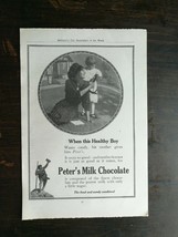Vintage 1912 Peter&#39;s Milk Chocolate Healthy Boy Full Page Original Ad - £5.18 GBP