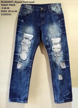Mens distressed blue denim Jean Pants Ripped Denim Jean Pants 30W-44W #3 - £24.85 GBP+