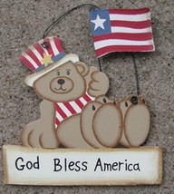  Wood 1366 -God Bless America-Teddy Bear  - £1.96 GBP