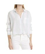 RAILS Women&#39;s Charli Awning Stripe Linen Blend Blouse, XL, White/Blue, NWT - $1,717.09 MXN