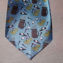 Golf Bags Shoes Tie Necktie 53&quot; Horizon Group 2011 Blue Green White Novelty - $12.99