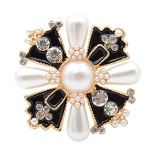 Rhinestone and Pearl Cross Brooches for Women Fashion Baroque Style Jewe... - £3.16 GBP