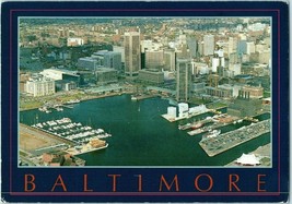 Aerial view of Baltimore Maryland Harbor Postcard Posted 1988 - £5.37 GBP