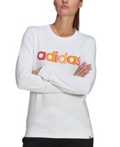 adidas Womens Multi-Color Logo Long Sleeve Top,White,Medium - £51.59 GBP