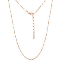 Sterling Silver Diamond-Cut Rolo Chain - Rose Gold Plated - £31.62 GBP