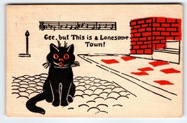 Black Cats Kittens Postcard Gee But This Is A Lonesome Town Music Notes 1907 - £15.02 GBP