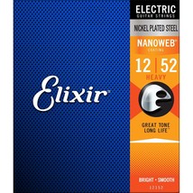 Elixir Strings Electric Guitar Strings w NANOWEB Coating, Heavy (.012-.052) - £18.95 GBP