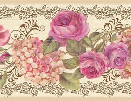 Dundee Deco DDAZBD9066 Peel and Stick Wallpaper Border - Floral Pink, Cr... - £17.12 GBP