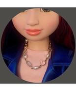 Light Blue Pink Crystal Look Pearl Doll Necklace • 18” Fashion Doll Jewelry - £5.42 GBP