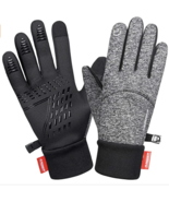 Grey/Black Winter Gloves Windproof Warm Touchscreen Gloves Men Women Sz ... - $19.19 CAD