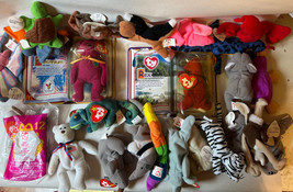 Lot 24 TY McDonalds Beanie Babies Rex Iggy Liberty Millennium Chip Flitter Pinch - £27.52 GBP